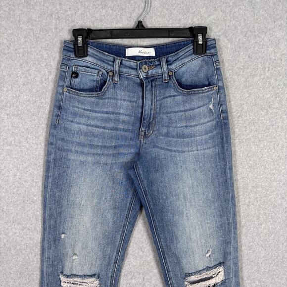 KanCan Jeans 3/25 Tina Mid Rise Slim Straight Holes Ripped Distressed KC78001M - Picture 2 of 11